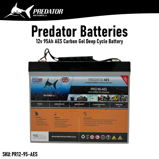 12v 95Ah Extra Deep Cycle Carbon Gel Leisure Battery with M6 Terminal