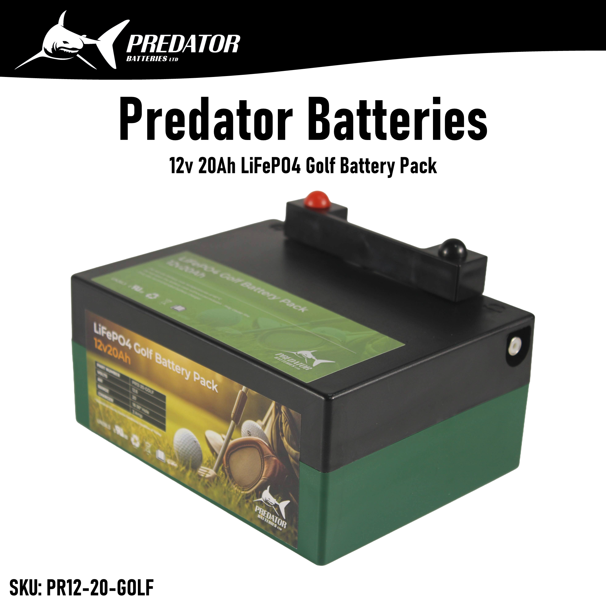 12v 20Ah Lithium Golf Trolley Battery & Charger